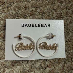 BaubleBar Gold 'Bride' Hoop Earrings